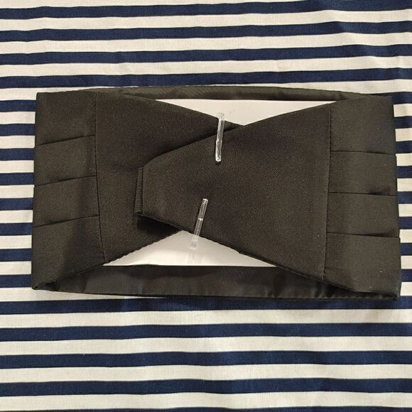 ST. PATRICK BLACK SATIN CUMMERBUND ONLY. - Picture 2 of 2